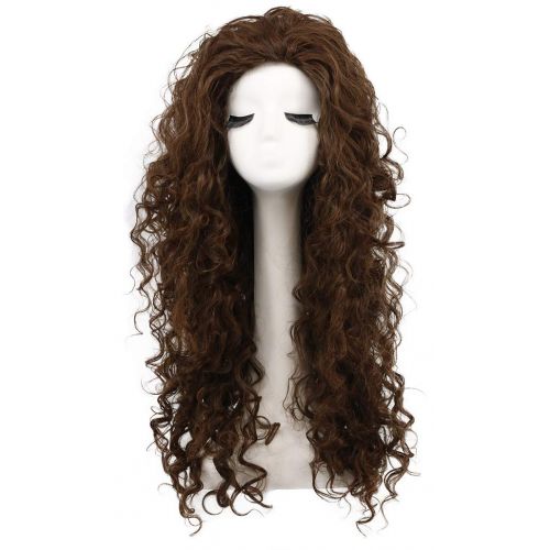  Karlery Womens Fluffy Curly Dark Brown wig Halloween Cosplay Wig Anime Costume Party Wig