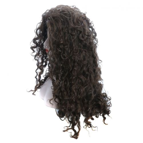  Karlery Womens Fluffy Curly Dark Brown wig Halloween Cosplay Wig Anime Costume Party Wig