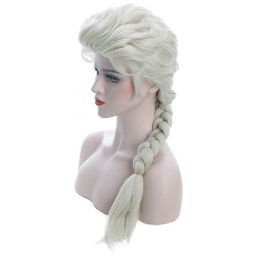  Karlery Adult Womens Long Beige Braided Fashion Wig Halloween Cosplay Wig Costume Party Wig(Beige)