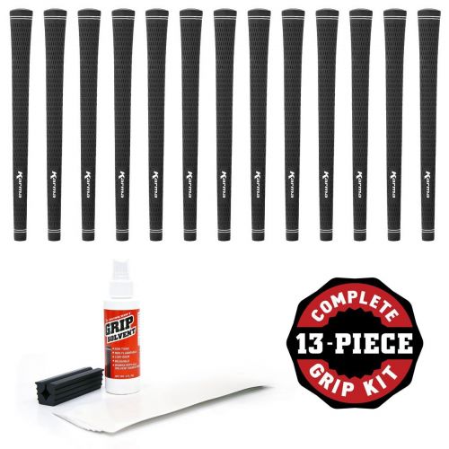  Karma Veloura Black - 13 piece Golf Grip Kit (with tape, solvent, vise clamp)