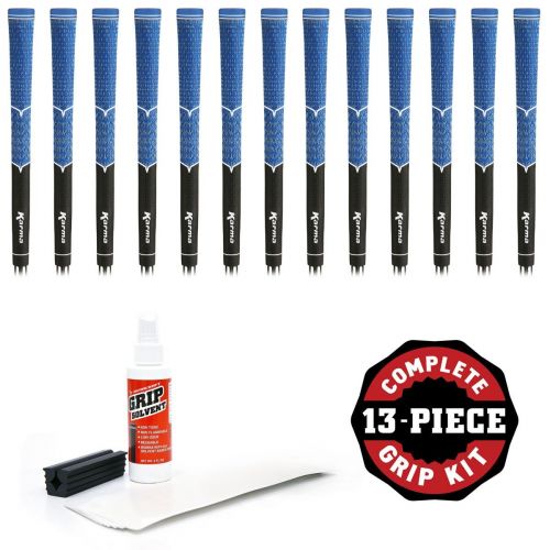  Karma V-Cord BlackBlue Standard - 13 piece Golf Grip Kit (with tape, solvent, vise clamp)