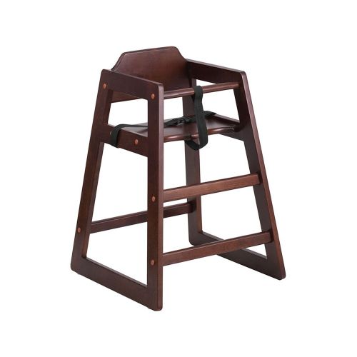  Karma Baby Stackable Wooden High Chair with Adjustable Safety Harness Strap Walnut Finish, Wood Grain