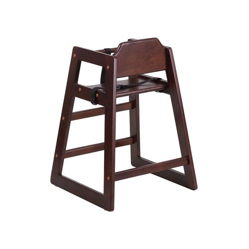  Karma Baby Stackable Wooden High Chair with Adjustable Safety Harness Strap Walnut Finish, Wood Grain