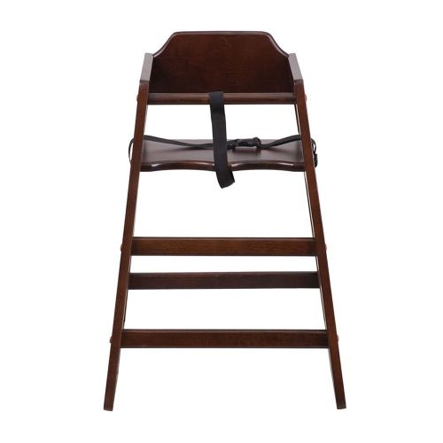  Karma Baby Stackable Wooden High Chair with Adjustable Safety Harness Strap Walnut Finish, Wood Grain