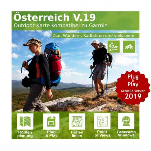  Kartenmanufaktur MK OEsterreich V.19 - Profi Outdoor Topo Karte passend fuer Garmin Navigation - Zum Wandern, Geocachen, Bergsteigen, Radfahren, Radtour