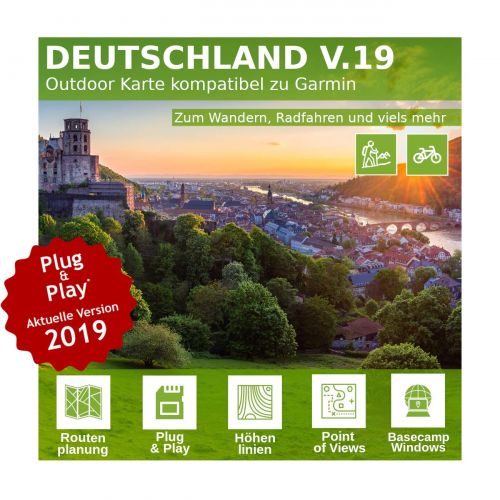  Kartenmanufaktur MK Deutschland V.19 - Profi Outdoor Topo Karte - Passend fuer Garmin Gerate