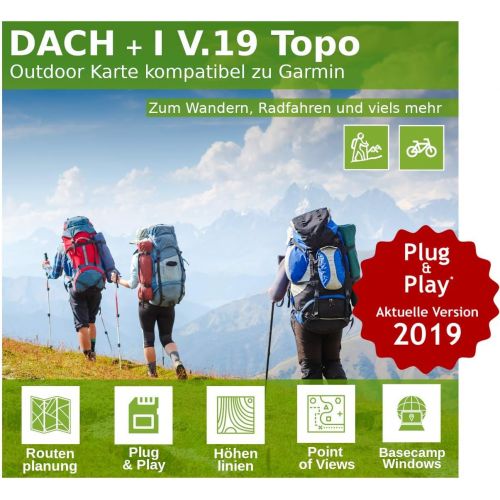  Kartenmanufaktur MK Dach V.19 - Outdoor Topo Karte passend fuer Garmin Navi - Perfekt zum Wandern, Geocachen, Bergsteigen und die Radtour