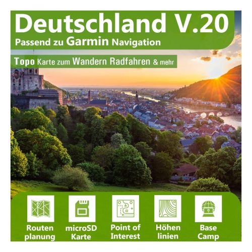  Kartenmanufaktur MK Deutschland V.20 - Profi Outdoor Topo Karte passend fuer Garmin Navigationssystem