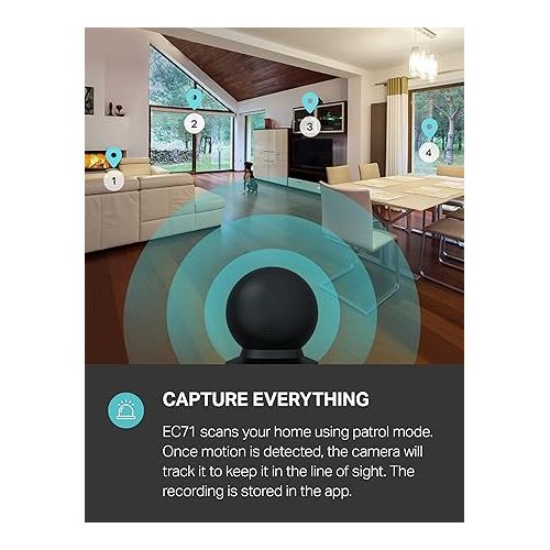  Kasa Smart 2023 New Indoor Pan-Tilt Security Camera, 1080p HD Dog Camera w/Night Vision, Motion Detection for Baby & Pet Monitor, Cloud & SD Card Storage, Works w/Alexa & Google Home, 2.4G WiFi (EC71)