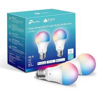 Kasa Smart Light Bulbs, Full Color Changing Dimmable Smart WiFi Bulbs Compatible with Alexa and Google Home, A19, 60 W 800 Lumens,2.4Ghz only, No Hub Required, 2-Pack (KL125P2), Multicolor