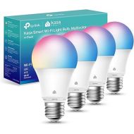 Kasa Smart Light Bulbs, Full Color Changing Dimmable Smart WiFi Bulbs Compatible with Alexa and Google Home, A19, 9W 800 Lumens,2.4Ghz only, No Hub Required, 4 Count (Pack of 1), Multicolor (KL125P4)