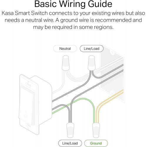  Kasa Smart Light Switch HS200, Single Pole, Needs Neutral Wire, 2.4GHz Wi-Fi Light Switch Works with Alexa and Google Home, UL Certified, No Hub Required , White