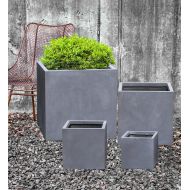 Kasamodern Modern Concrete Square Gray Cement Planter Pot Small