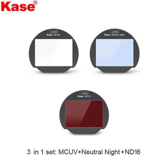  Kase 3-in-1 Clip-In Filter Set for Select FUJIFILM Mirrorless Cameras (Neutral Night/ND16/MCUV)