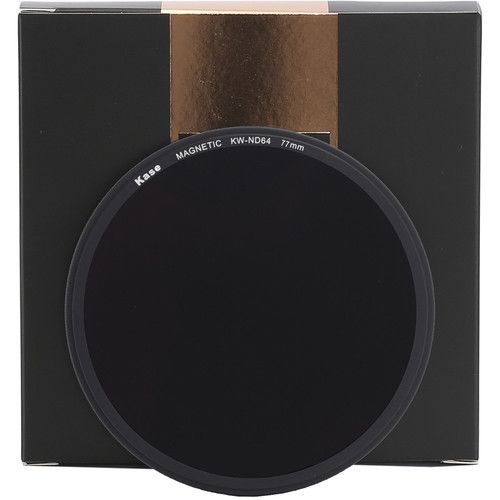  Kase Wolverine Magnetic ND64 Solid Neutral Density 1.8 Filter with 77mm Lens Adapter Ring (6-Stop)