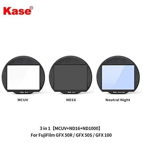  Kase Clip-in 3 Filter Kit, Neutral Night, UV, ND16 4 Stop Dedicated for Fujifilm GFX 50R / GFX 50S / GFX 100 / GFX 100S Fuji Camera