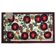 Kashi Home Red Apple Series Kitchen Rug 18 X 30 Rectangle Kitchen Mat with Latex Back