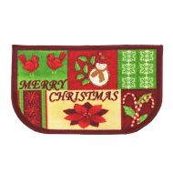 Kashi Home Christmas Slice Kitchen Rug, Merry Christmas 18x30, D-Shape