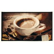 Kashi Home Rectangle Mat with Latex Back Coffee Bean Collection Kitchen Rug, 20 by 40