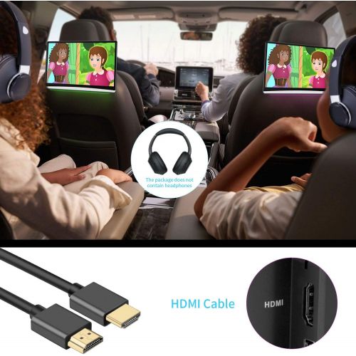  [아마존베스트]Kaskawise 13.3 Android 9.0 Car Headrest Video Players with WiFi, Dual Rear Seat TV Monitors Can Sync Screens, IPS Touch Screen 4K Tablets, HDMI Out/in Bluetooth FM USB Micro SD Card-KK133SC
