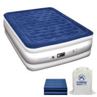 Kasonic Air Mattress Queen Size - Inflatable Airbed with Free Fitted Sheet & Carry Bag; Built-in ETL Listed Electric Pump Raised Air Bed; Height 22, Easy Setup for Home Use/Office