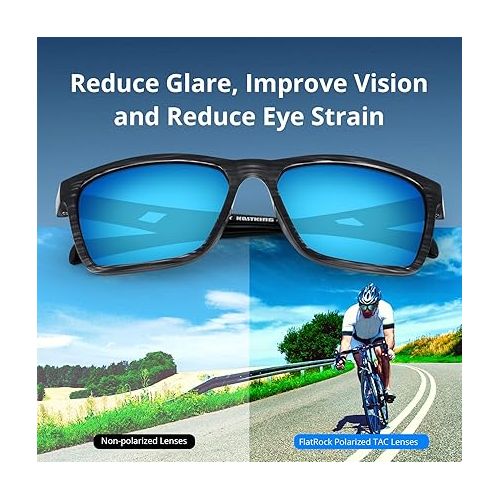  KastKing FlatRock Polarized Sport Sunglasses for Men and Women, Ideal for Driving Fishing Cycling Running, UV Protection