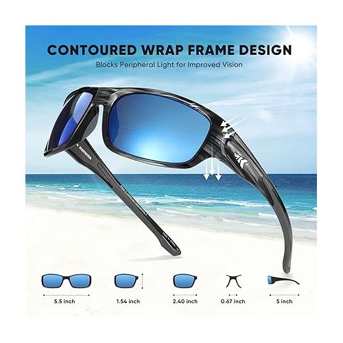  KastKing Ellijay Bifocal Polarized Sunglasses, Bi-Focal x1.5 x2.0 x2.5 Magnifications, Wrap Sport Reader Sunglasses