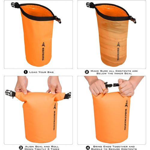 KastKing Cyclone Seal Dry Bags, 100% Waterproof Storage Dry Bags, 5L/ 10L/ 20L/ 30L Roll Top Sack, Military Grade Construction for Swimming, Kayaking, Boating, Hiking, Camping, Fis