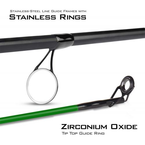  KastKing Brutus Spinning Rods & Casting Fishing Rods, Brute Tuff Composite Graphite & Glass Blanks, Stainless Steel Line Guides w/Zirconium Oxide Rings Tip Top, Chartreuse Strike T