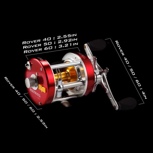  KastKing Rover Round Baitcasting Reel, Perfect Conventional Reel for Catfish, Salmon/Steelhead, Striper Bass and Inshore Saltwater Fishing - No.1 Highest Rated Conventional Reel, R