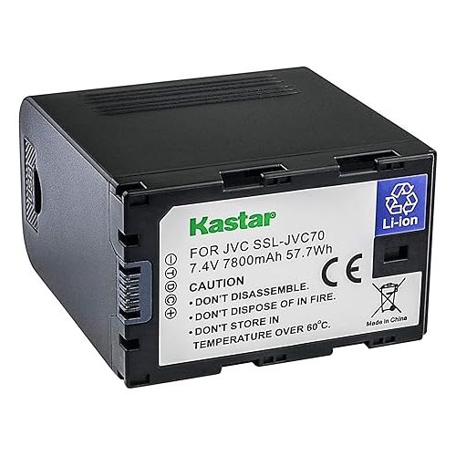  Kastar Camera Battery for JVC SSL-JVC70 SSL-JVC75 BN-S8I50 and JVC GY-HMQ10 GY-LS300 GY-HM200 GY-HM200U GY-HM200SP Sports GY-HM600 GY-HM620U GY-HM650 GY-HM660U GY-HM660SC DT-X Monitors Series