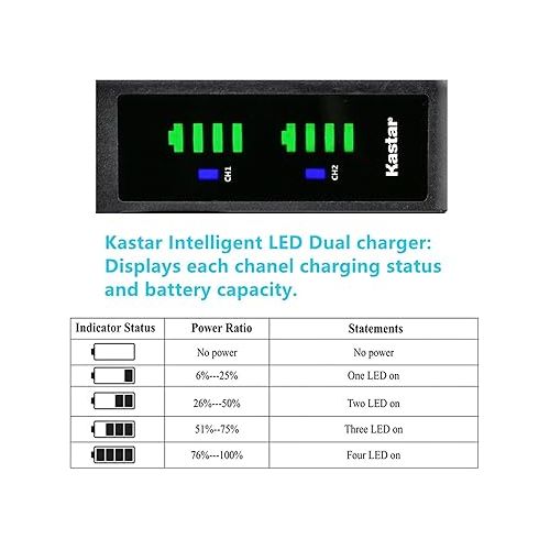  Kastar SSL-JVC70 LTD2 USB Battery Charger Replacement for JVC SSL-JVC50, JVC SSL-JVC70, JVC SSL-JVC75, JVC BN-S8I50 Battery, DT-X Monitor Series, JVC GY-LS300, GY-LS300CHU Camera