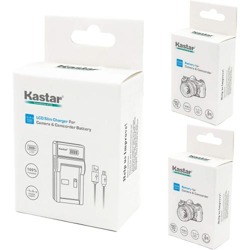  Kastar Battery (X2) & Slim LCD Charger for Fujifilm NP-120 NP120 FNP120 D-LI7 DB-43 and Fujifilm Finepix 603 M603 F10 F11 Zoom Optio 450 550 555 750 750Z MX MX4 Camera