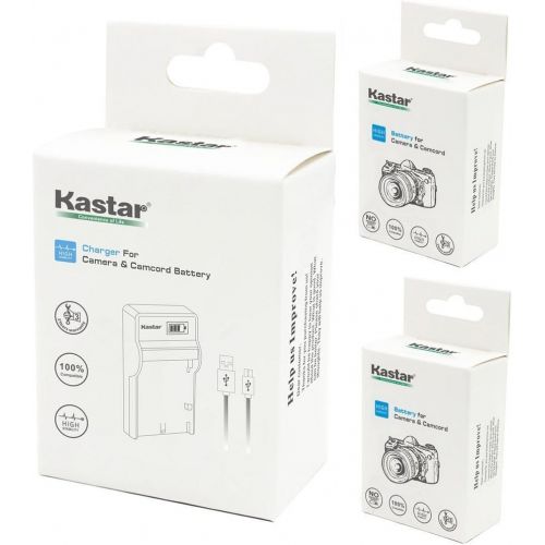  Kastar Battery (X2) & Slim LCD Charger for Olympus LI-42B LI-40B, Fujifilm NP-45, Nikon EN-EL10, Kodak KLIC-7006 K7006, Casio NP-80 CNP80, D-Li63, D-Li108, Ricoh DS-6365 Battery.