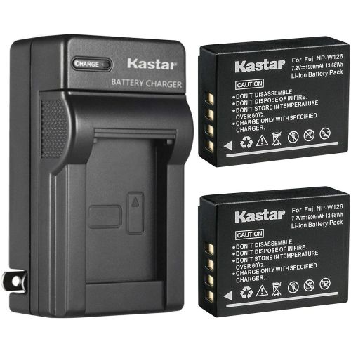  Kastar 2-Pack Battery and AC Wall Charger Replacement for Fujifilm NP-W126, NP-W126s Battery, Fuji BC-W126 Charger, Fujifilm X100F, X100V, HS30EXR, HS33EXR, HS35EXR, HS50EXR, X-PRO