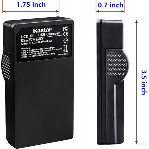  Kastar 2X Battery + LCD USB Charger Replacement for Fujifilm NP-60, Kodak KLIC-5000, Samsung SLB-1137, Olympus Li-20B and Fujifilm FinePix, Kodak EasyShare One Series, Olympus AZ-1