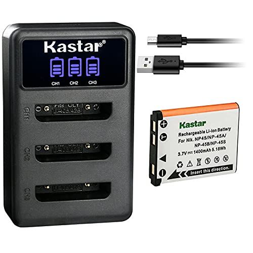  Kastar 1 Pack Battery and LCD Triple USB Charger Compatible with Fujifilm FinePix XP140, FinePix Z10fd Z20fd, FinePix Z30 Z31 Z33WP Z35 Z37, FinePix Z70 Z71, FinePix Z80 Z81, FineP