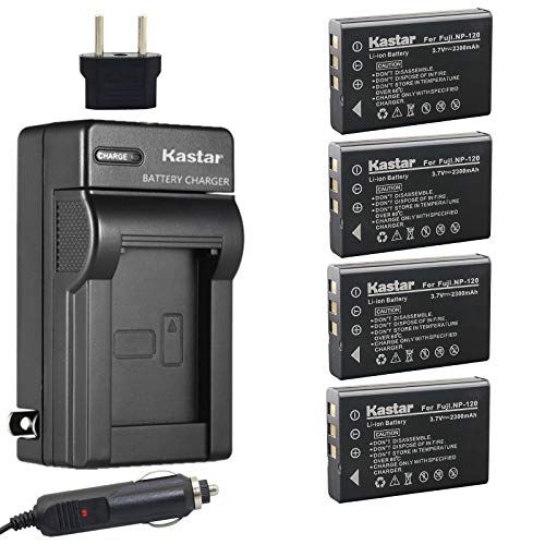  Kastar 4X Battery + Charger for Fujifilm NP-120 FinePix 603, F10, F11, KYOCERA Contax Tvs Digital, RICOH Caplio 300G, Caplio 400G Wide, Caplio Pro G3, Caplio R330, Caplio RR10, Cap