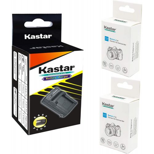  Kastar 2-Pack Battery + AC Wall Charger Replacement for Olympus Fujifilm NP-45, LI-42B LI-40B, Nikon EN-EL10, Kodak KLIC-7006 K7006, Casio NP-80 CNP80, D-Li63, D-Li108, Ricoh DS-63