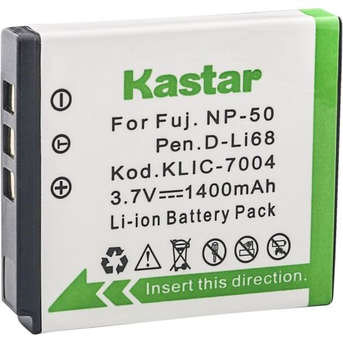  Kastar Battery (2-Pack) and Charger Kit for Fujifilm NP-50, Kodak KLIC-7004, Pentax D-Li68 and Fujifilm FinePix Cameras, Kodak EasyShare Cameras and Pentax Cameras (Detail Models i