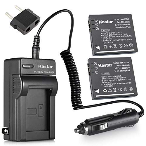  Kastar 2X Battery + Charger for Panasonic Lumix CGA-S008 DMW-BCE10 VW-VBJ10E BP-DC6 & Panasonic Lumix DMC-FX520 SDR-S25 SDR-S26 DMC-FS20 DMC-FX37 DMC-FX55 DMC-FX500 DMC-FS5 DMC-FX3