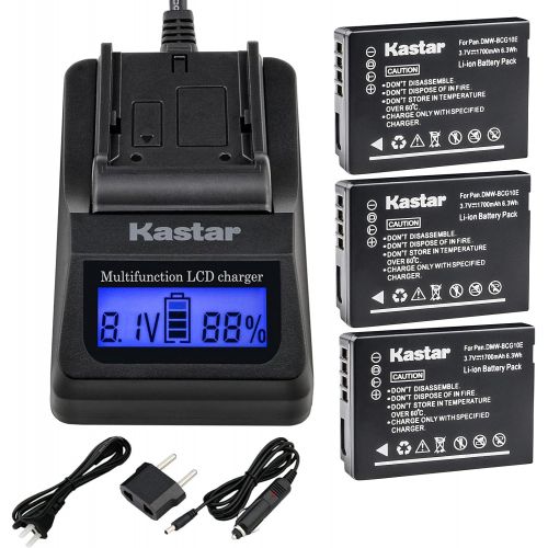  Kastar LCD Fast Charger & Battery X3 for Panasonic Lumix DMC-ZS5 DMC-ZS6 DMC-ZS7 DMC-ZS8 DMC-ZX1 DMC-ZX3 DMC-3D1 Digital Camera and Panasonic DMW-BCG10 DMW-BCG10E DMW-BCG10GK DMW-B