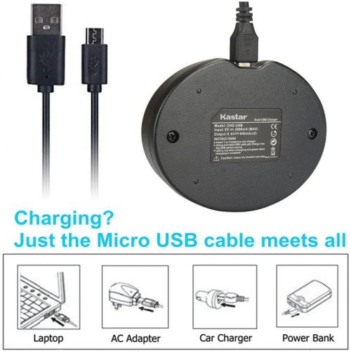  Kastar Battery X2 & Dual USB Charger for Panasonic DMW-BLC12 Lumix DMC-FZ200 FZ300 DMC-FZ1000 FZ2000 FZ2500 DMC-G5 DMC-G6 DMC-G7 DMC-GX8 DMC-G85 DMC-GH2 Sigma BP-51 dp1 dp2 dp3 Lei