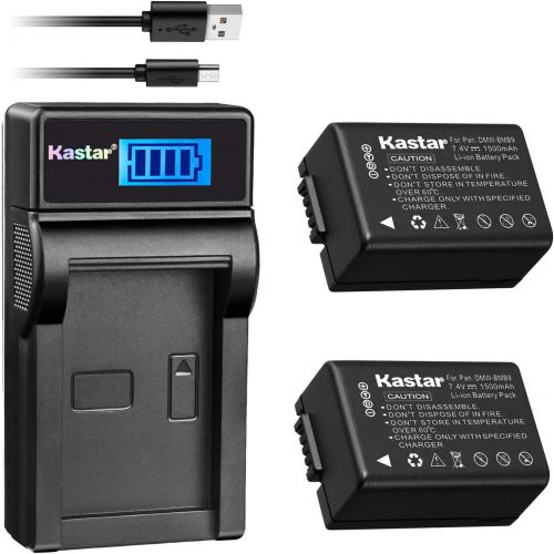  Kastar Battery X2 + LCD USB Charger for Panasonic DMW-BMB9 DMW-BMB9E DMW-BMB9PP & Lumix DMC-FZ40 DMC-FZ45 DMC-FZ47 DMC-FZ48 DMC-FZ60 DMC-FZ62 DMC-FZ70 DMC-FZ72 DMC-FZ100 DMC-FZ150