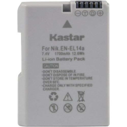  Kastar Battery (2-Pack) for EN-EL14a, EN-EL14, ENEL14A, ENEL14 EL14 & Coolpix P7000 P7100 P7700 P7800, D3100, D3200, D3300, D3400, D5100, D5200, D5300 DSLR, Df DSLR, D5600 Camera