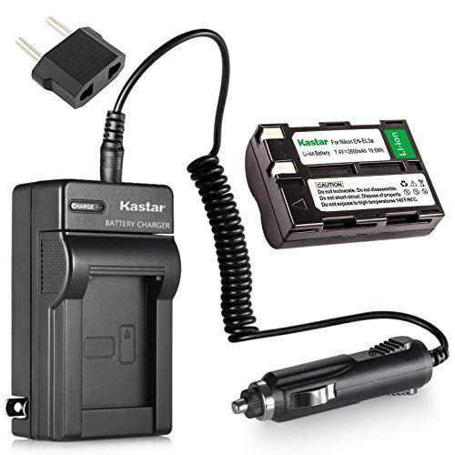  Kastar EN-EL3A Battery (1-Pack) and Charger Kit for EN-EL3a, EN-EL3 Battery, MH-18, MH-18a Charger, D50, D70, D70s, D100 Cameras