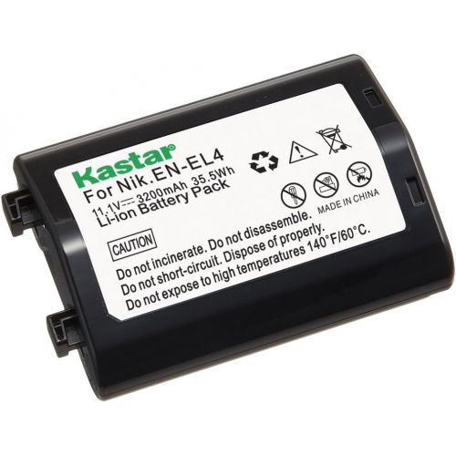  Kastar Battery (4-Pack) for Nik EN-EL4, EN-EL4A, ENEL4, ENEL4A and Nik D2Z, D2H, D2Hs, D2X, D2Xs, D3, D3S, D3X, F6 Camera, Nik MB-D10, D300, D300S, D700, MB-40 Grip
