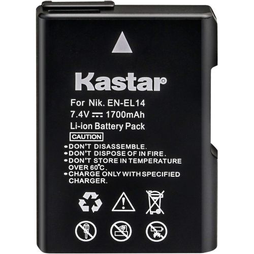  Kastar Battery Replacement for Nikon EN-EL14 EN-EL14a MH-24 MH-24a and Nikon D3100 D3200 D3300 D3400 D3500 D5100 D5200 D5300 D5500 D5600 DF Coolpix P7000 P7100 P7700 P7800 DSLR Cam