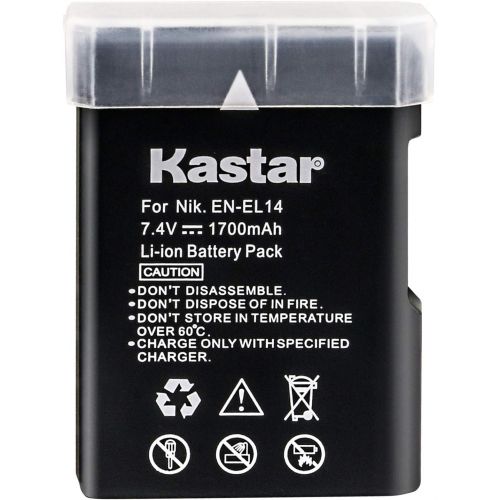  Kastar Battery Replacement for Nikon EN-EL14 EN-EL14a MH-24 MH-24a and Nikon D3100 D3200 D3300 D3400 D3500 D5100 D5200 D5300 D5500 D5600 DF Coolpix P7000 P7100 P7700 P7800 DSLR Cam