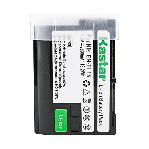  Kastar ENEL15 Battery 1 Pack for EN-EL15, D850, D750, D7000, D7100, D7200, D7500, D800, D800E, D810, D600, D610, 1 V1 DSLR Camera and MB-D11, MB-D12, MB-D14, MB-D15, MB-D16 Grip